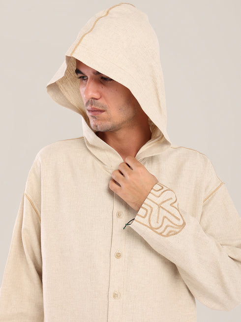 Linen-cotton blend shirt
